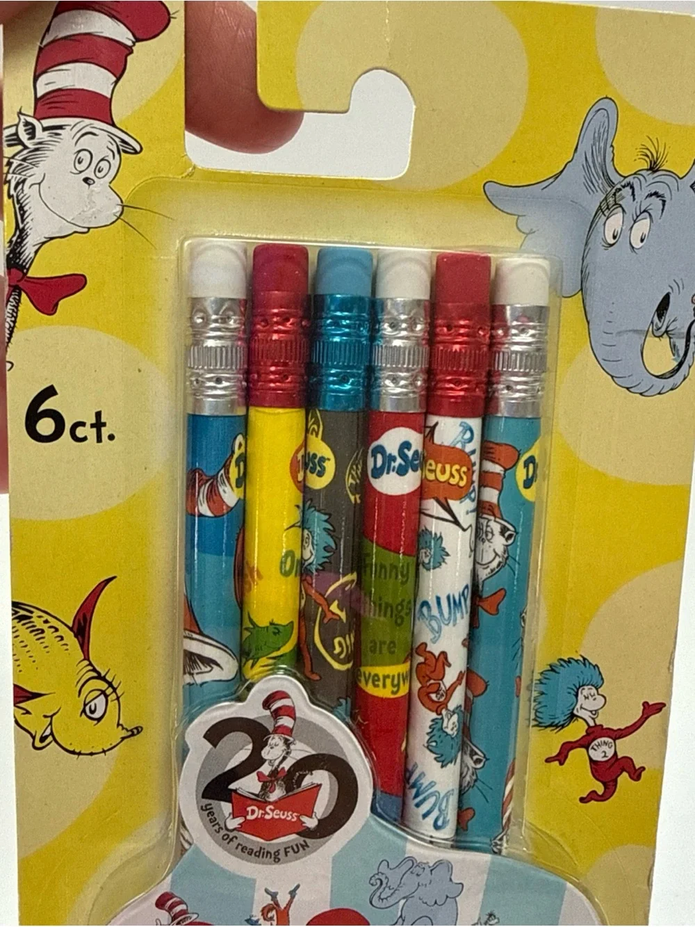 Dr. Seuss Pencils 6 Count Pack HB #2 Raymond Geddes 2016 sealed new